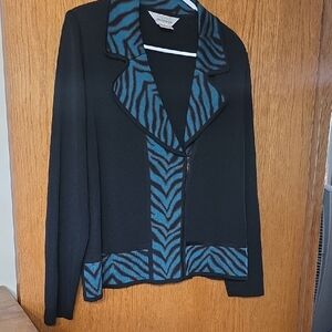 Misook Black and Teal Women's Blazer
